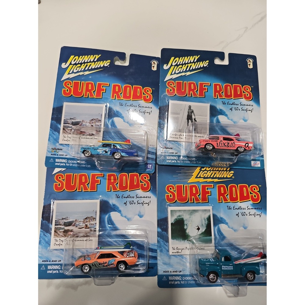 Vintage Johnny Lightning Surf Rods Lot Of 4